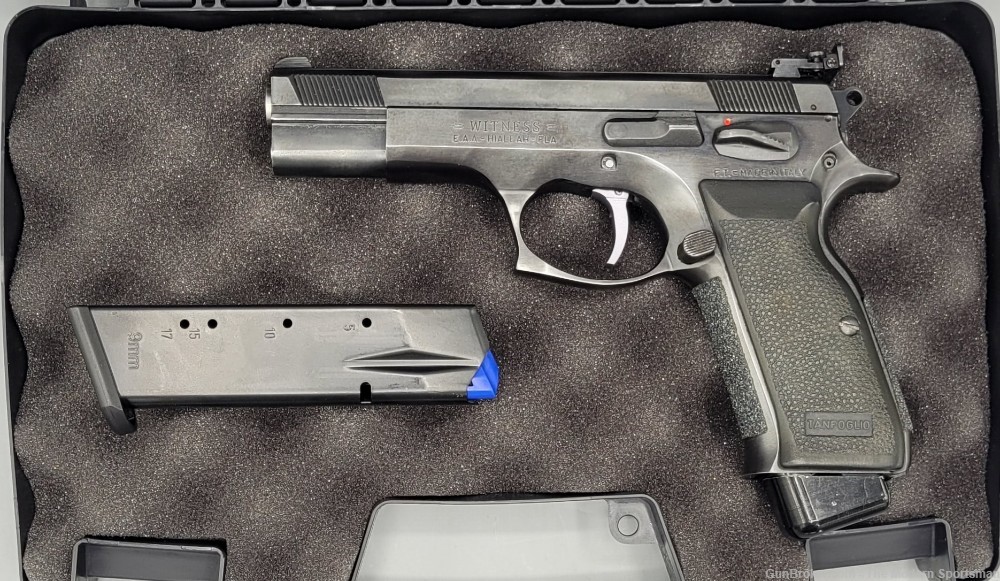 EAA Corp Tanfoglio Witness Full Size 9mm 4.5" Semi Auto Pistol Black 9x19  -img-0