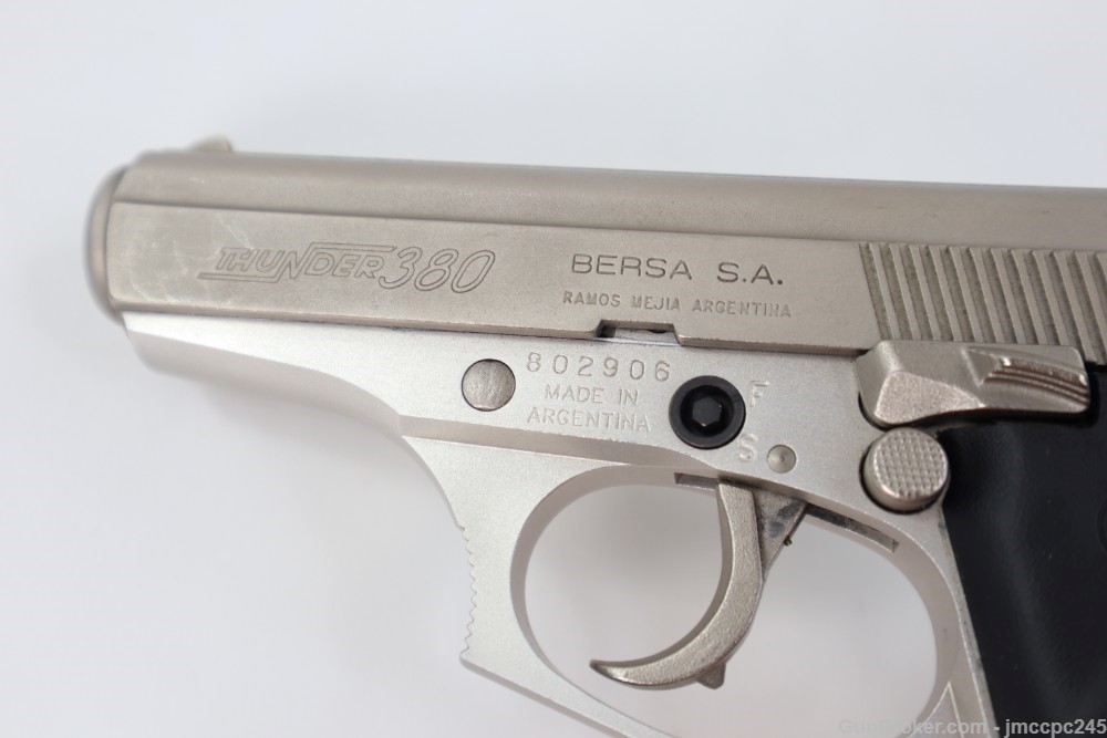 Nice Bersa Thunder Nickel .380 ACP Pistol W/ Original Box W/ 3.5" Barrel -img-11
