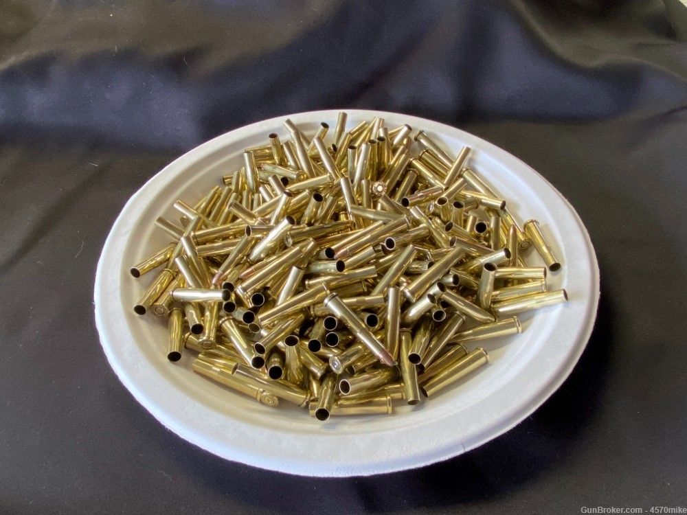 258 pieces of 22 Hornet brass. Rem and Win head stamps. Once fired.-img-1