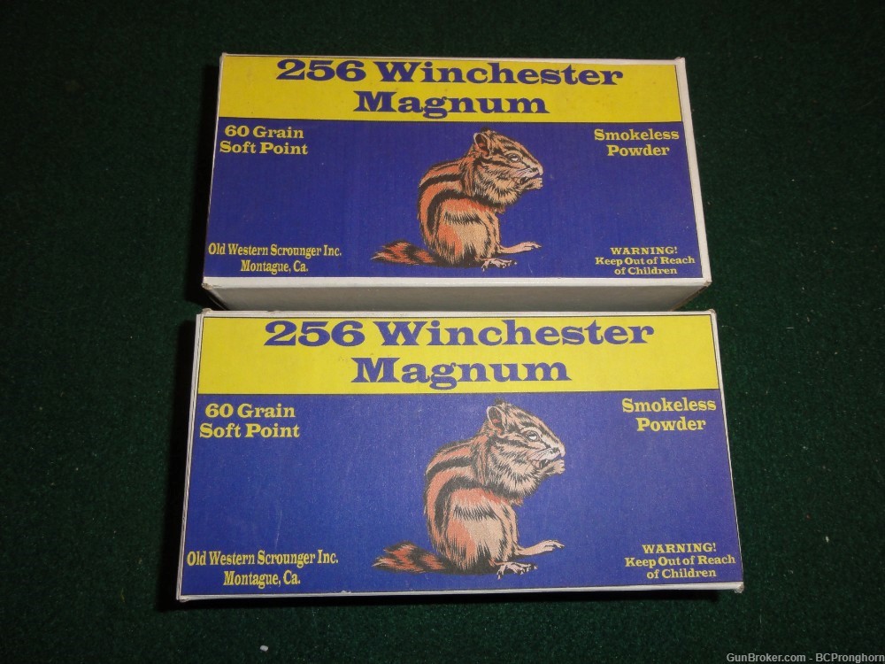40 Rnds Ammo by Old West Scrounger for .256 Winchester Magnum, 60 gr SP-img-0