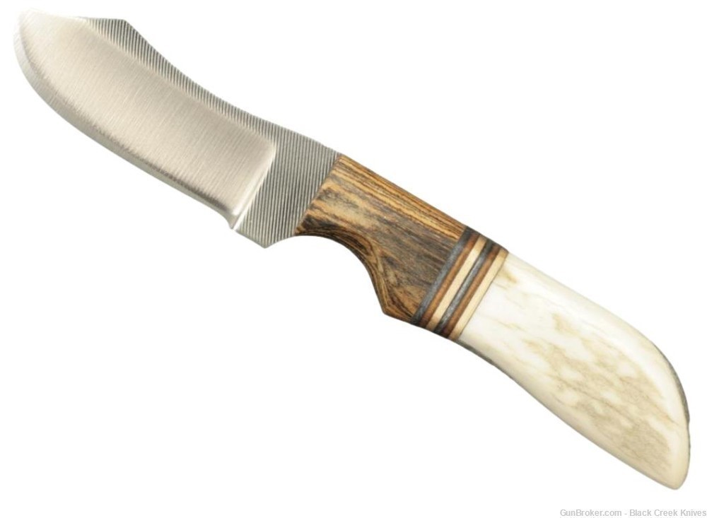 Anza  Hand Made Fixed Blade Hi-Carbon Steel Bocote Wood Elk Antler Handle-img-0