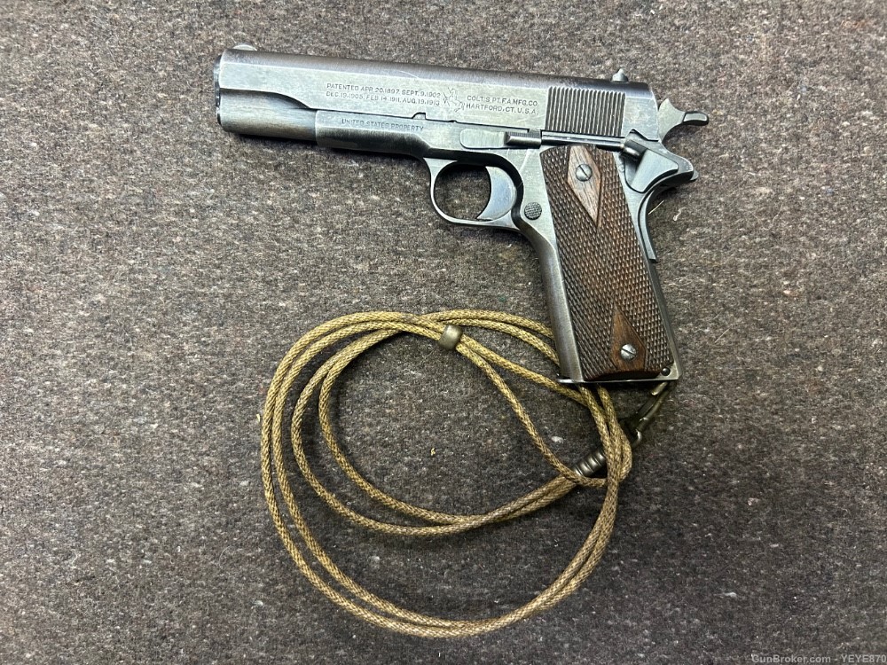 Original untouched WW1 Colt Model 1911 “Black Army” 1918 dated -img-0