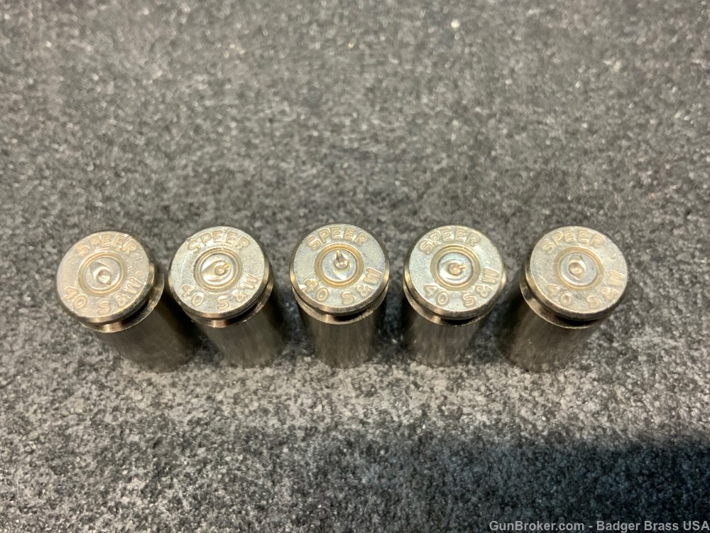 40S&W Brass,1000 OnceFired,Polished/Washed,Matching Nickel Speer Head-stamp-img-6