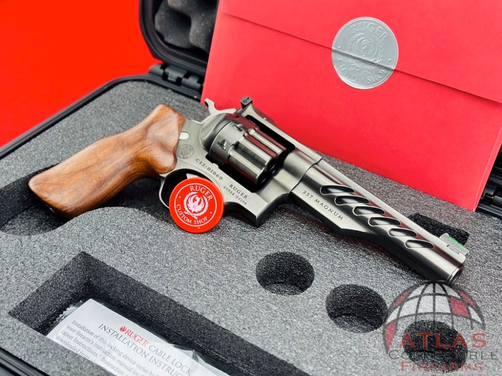 Scarce Ruger Super GP100 Custom Shop 5.5" 357 Magnum *FACTORY DLC BLACK*-img-0