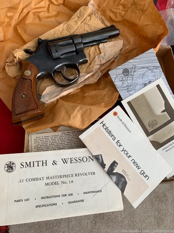 Smith & Wesson Model 18-3 1975 4" 22lr w/ Box S&W 18-img-2