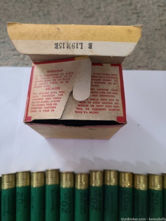 Vintage FULL BOX Remington Kleanbore 20 gauge MAGNUM Shotgun Shells-img-2