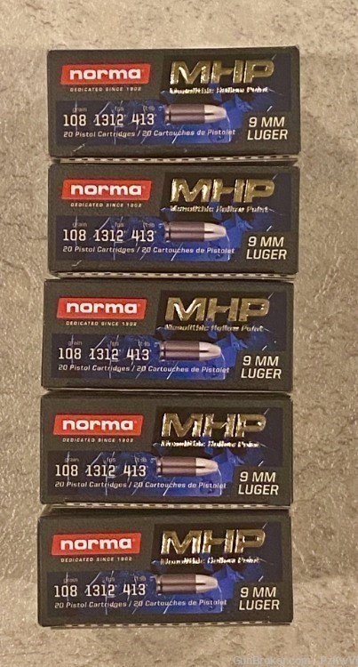 9mm Norma Hollow Point HP Personal defense 100 rounds-img-1