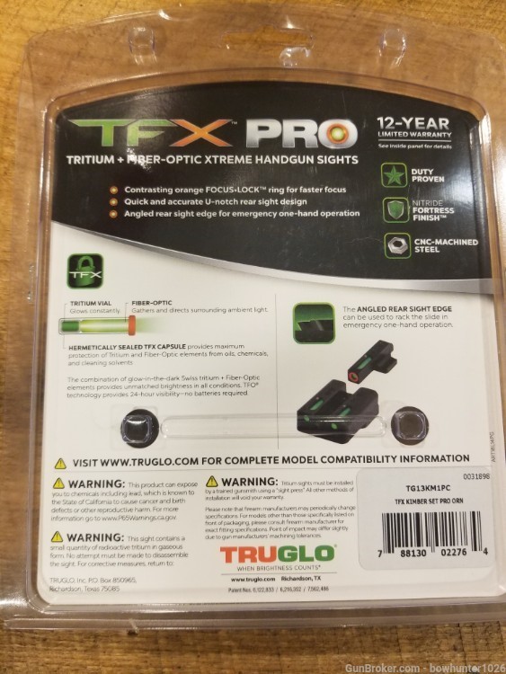 TruGlo TFX Pro Tritium Fiber Optic Sights-img-1