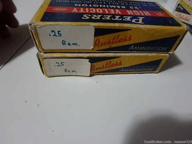 2 OLD BOXES PETERS IN 25 REMINGTON117 GR INNER BELTED  TOTAL 39 RDS-img-1