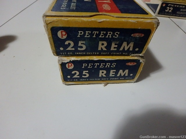 2 OLD BOXES PETERS IN 25 REMINGTON117 GR INNER BELTED  TOTAL 39 RDS-img-2