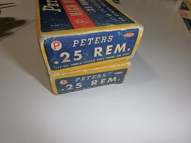 2 OLD BOXES PETERS IN 25 REMINGTON117 GR INNER BELTED  TOTAL 39 RDS-img-3