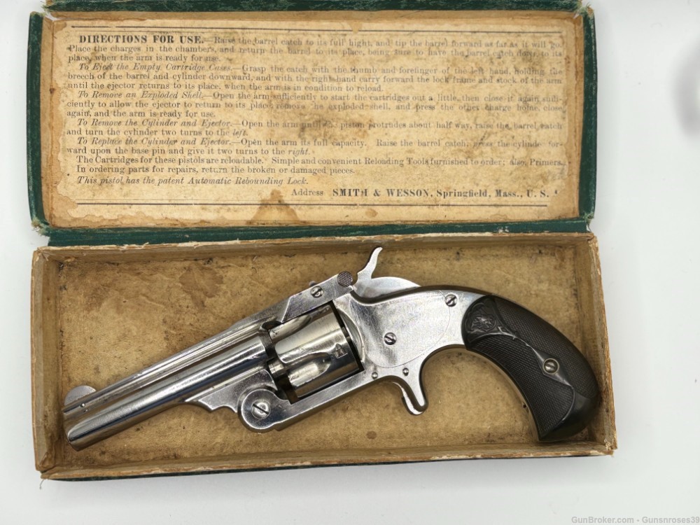Rare Antique Smith & Wesson No 1 1/2 Single Action .32 Revolver with box-img-1