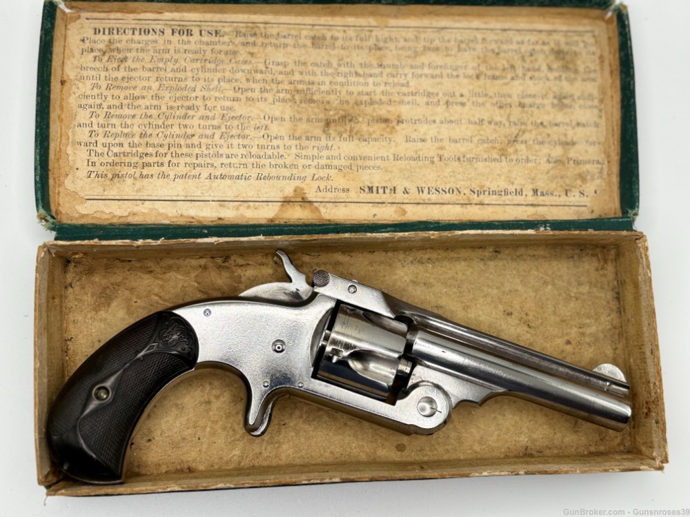Rare Antique Smith & Wesson No 1 1/2 Single Action .32 Revolver with box-img-2