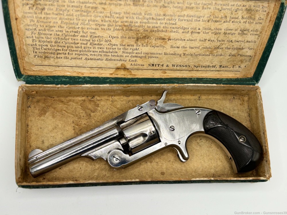 Rare Antique Smith & Wesson No 1 1/2 Single Action .32 Revolver with box-img-0