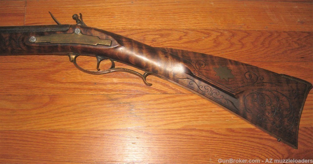 P Gonter Original Rifle, 1800 Flintlock, 46" Swamped.  Muzzleloader-img-2