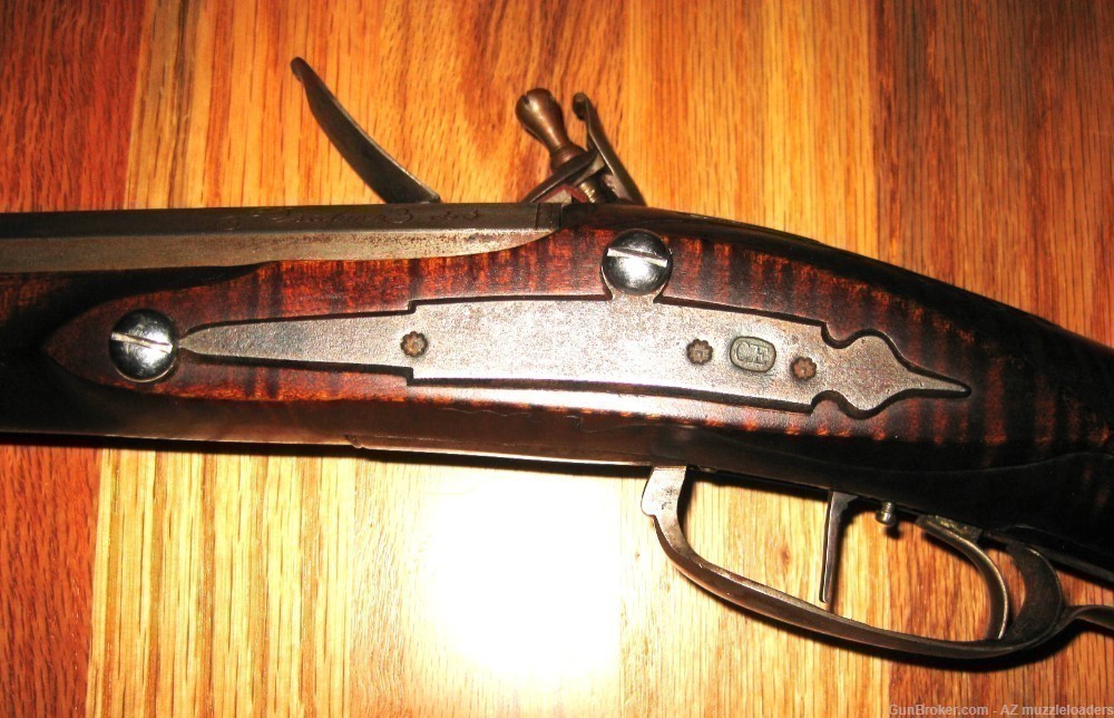 Chuck Edwards Early Flintlock Rifle, 54 Cal, Swamped Barrel, Chamber's Lock-img-9
