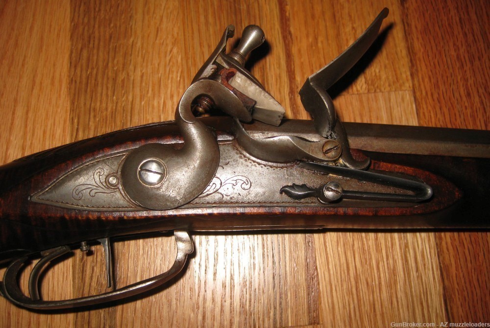 Chuck Edwards Early Flintlock Rifle, 54 Cal, Swamped Barrel, Chamber's Lock-img-11