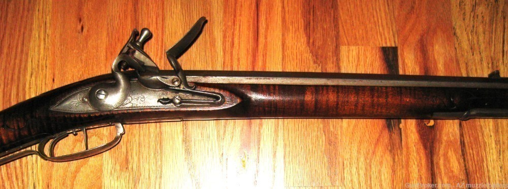 Chuck Edwards Early Flintlock Rifle, 54 Cal, Swamped Barrel, Chamber's Lock-img-2