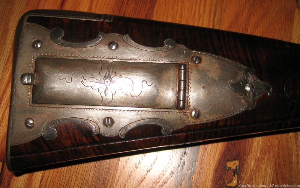 Chuck Edwards Early Flintlock Rifle, 54 Cal, Swamped Barrel, Chamber's Lock-img-12
