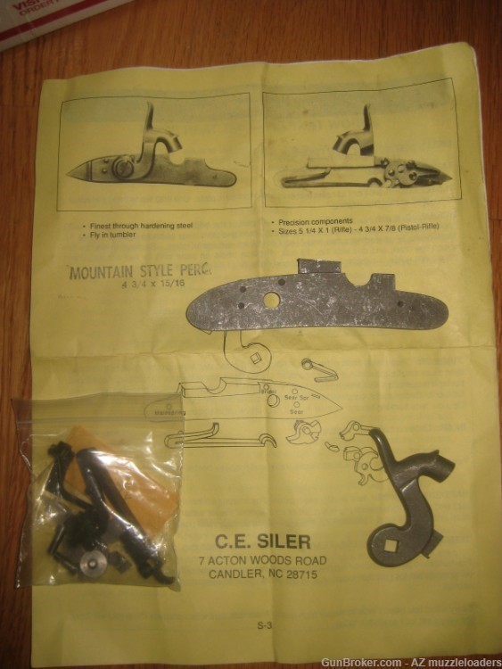 Muzzleloader Hawken Rifle Parts Set, GRRW Barrel, Siler Lock, Black Powder-img-10