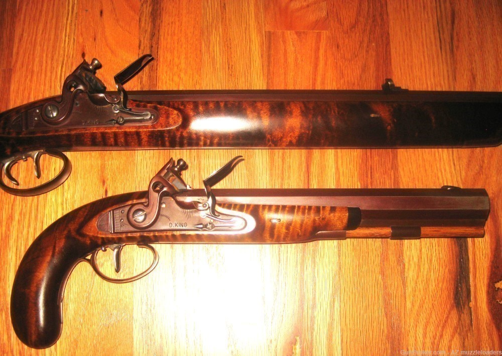 Don King 54 Cal Hawken Pistol and Full Stock Flintlock Rifle, Muzzleloaders-img-8