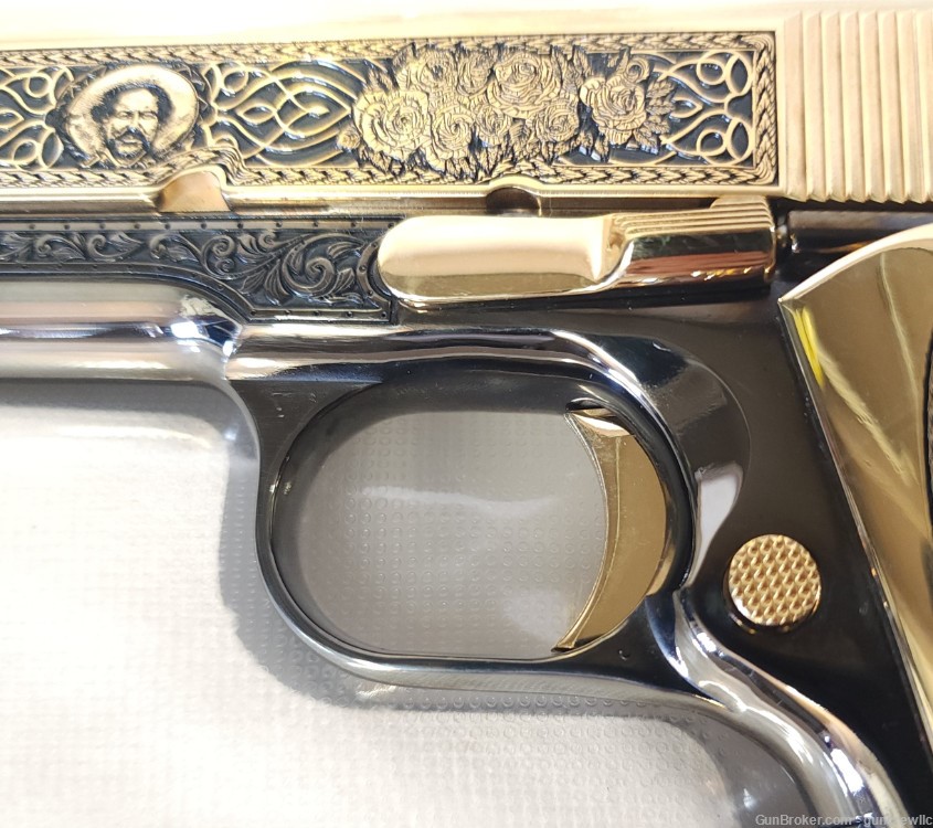 Colt Seattle Engraving Pancho Villa 24K Gold Black Chrome TT 45ACP Layaway-img-9