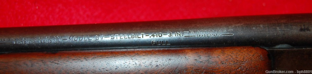 Winchester 37 Single Shot Shotgun 410 Red Letter Pigtail Narrow Hammer-img-2