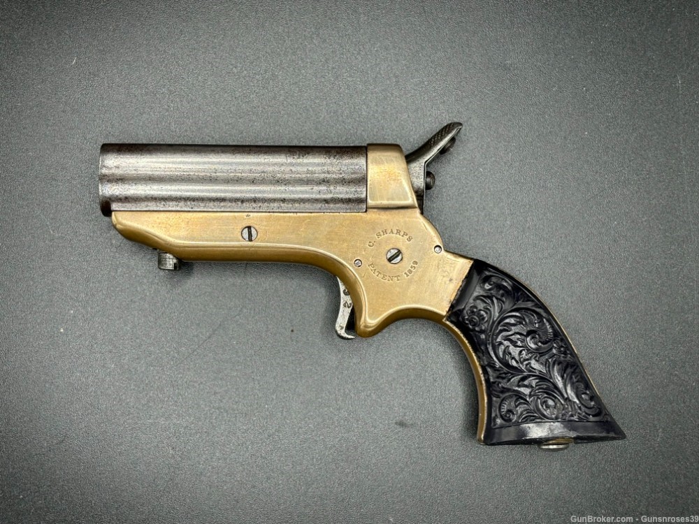 ANTIQUE Rare Sharps 4-Shot pepperbox pistol Model1 in .22 Rimfire-img-0
