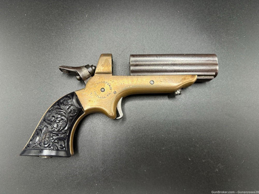 ANTIQUE Rare Sharps 4-Shot pepperbox pistol Model1 in .22 Rimfire-img-7
