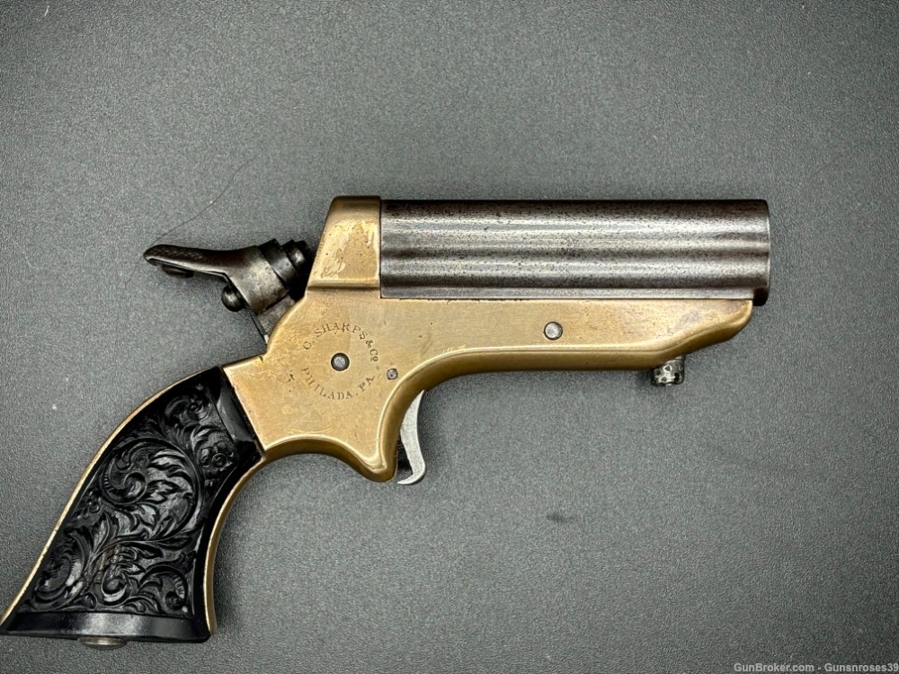 ANTIQUE Rare Sharps 4-Shot pepperbox pistol Model1 in .22 Rimfire-img-6