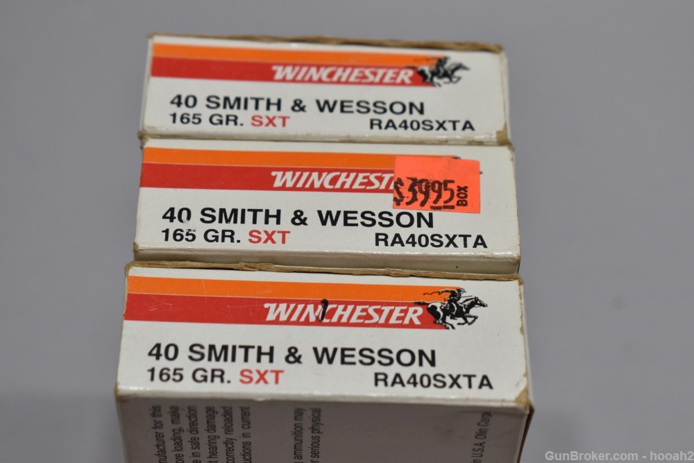 3 Boxes 150 Rds Winchester Ranger SXT Controlled Expansion 40 S&W 165 G -img-2