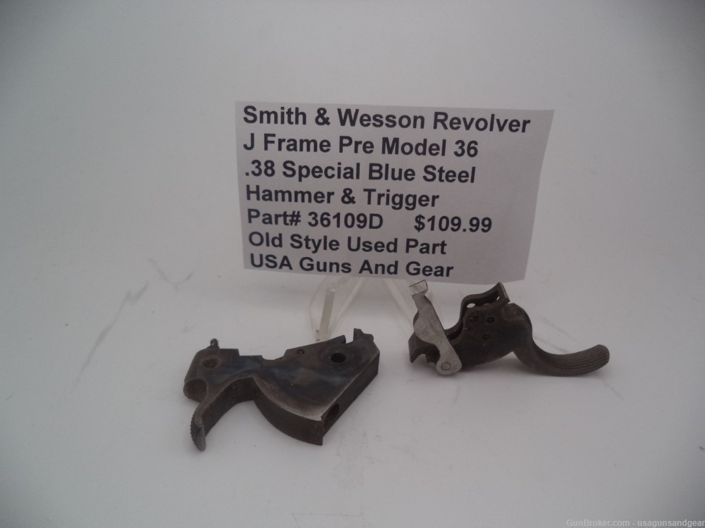 36109D Smith & Wesson Revolver J Frame Pre Model 36 Hammer & Trigger Used-img-6