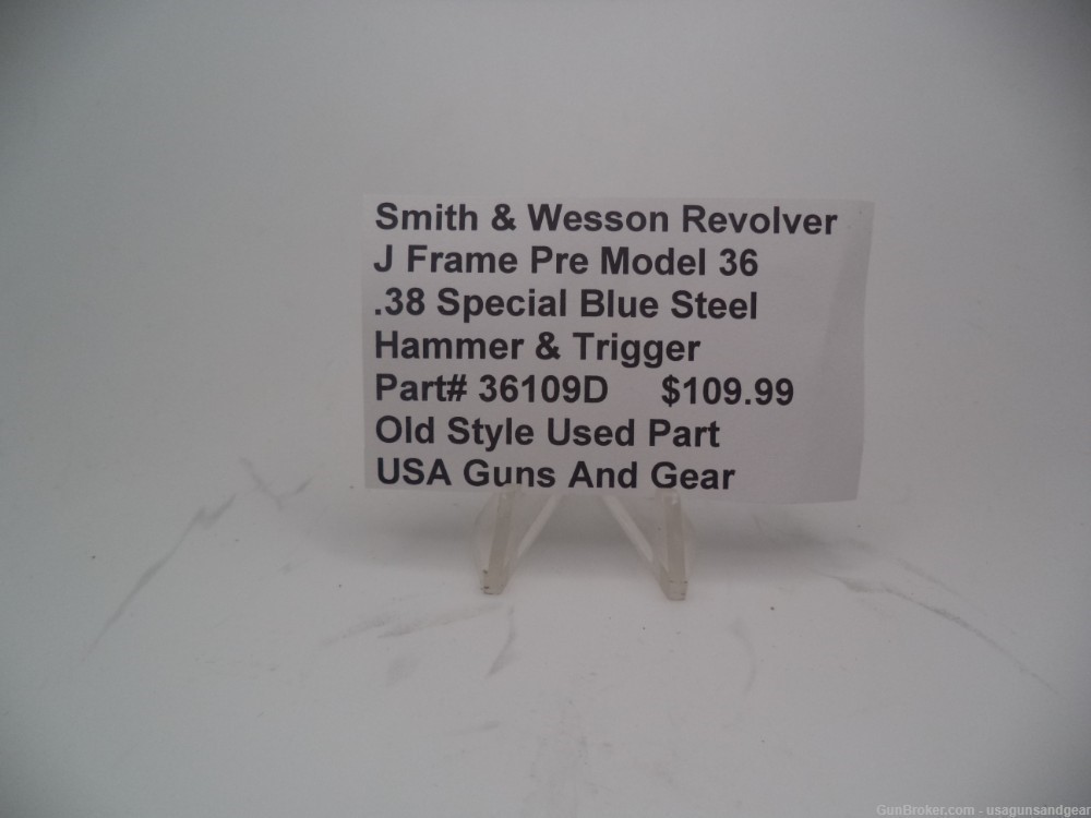 36109D Smith & Wesson Revolver J Frame Pre Model 36 Hammer & Trigger Used-img-0