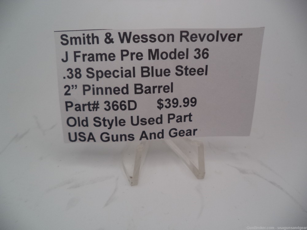 366D Smith & Wesson Revolver J Frame Pre Model 36  2" Pinned Barrel Used-img-1