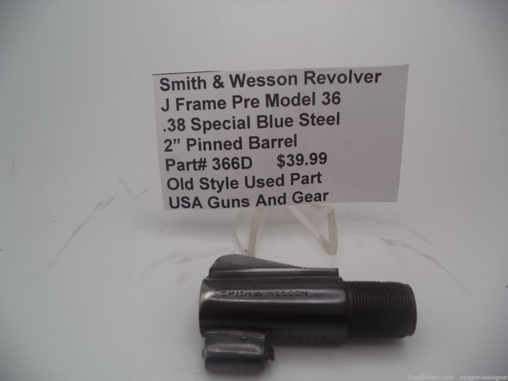 366D Smith & Wesson Revolver J Frame Pre Model 36  2" Pinned Barrel Used-img-0