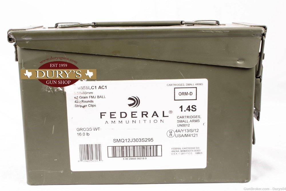 Federal 5.56x45MM with Ammo can Durys# 4-2-1216-img-0