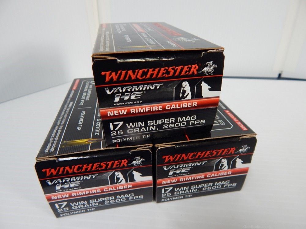 150 rounds 17 WSM Winchester 25 grain ammo-img-0
