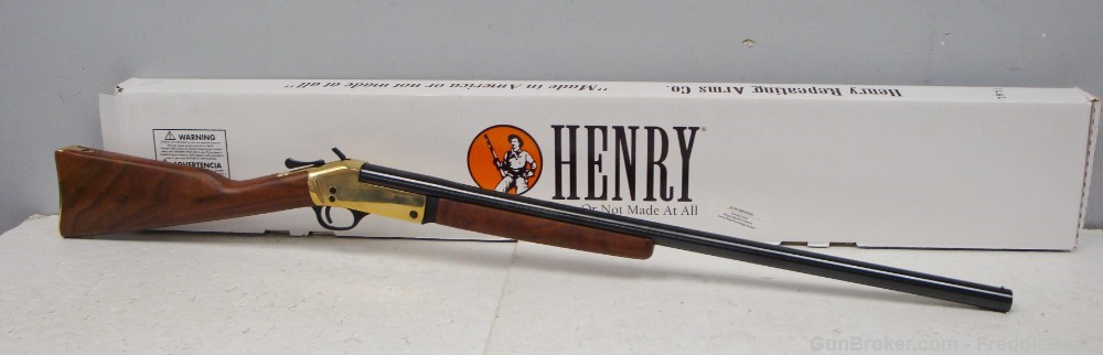 Henry Single Shot 12 GA 28 3.5 Polished Brass Receiver & Walnut Stock - NIB-img-0