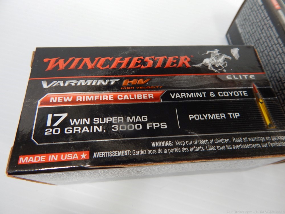 2 boxes Winchester 17 WSM, 20 grain,  100 rounds-img-2
