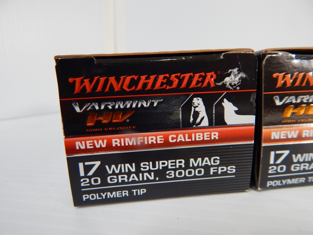2 boxes Winchester 17 WSM, 20 grain,  100 rounds-img-1