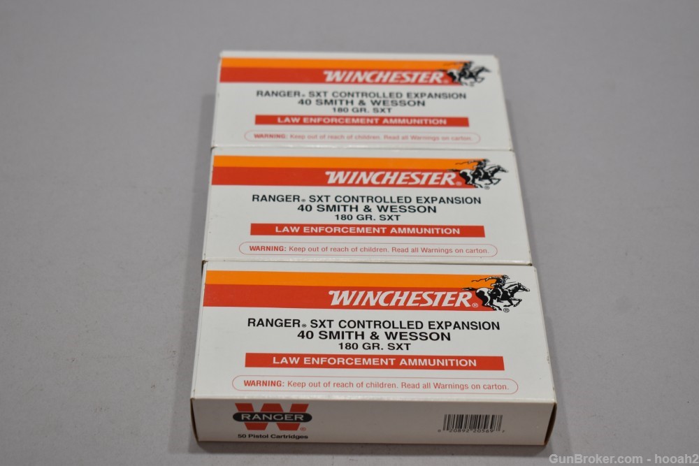 3 Boxes 150 Rds Winchester Ranger SXT Controlled Expansion 40 S&W 180 G-img-0