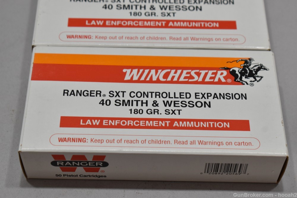 3 Boxes 150 Rds Winchester Ranger SXT Controlled Expansion 40 S&W 180 G-img-1