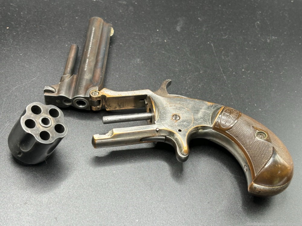 Antique rare J.M. Marlin Model XXX Standard 1872 pocket revolver .22RF -img-15