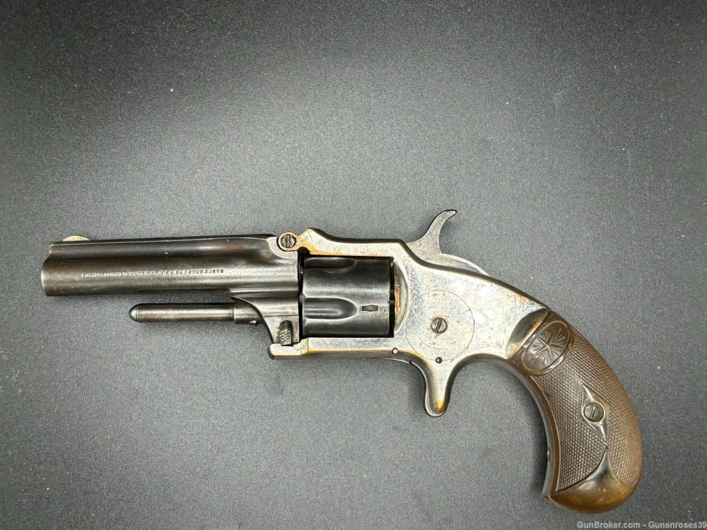 Antique rare J.M. Marlin Model XXX Standard 1872 pocket revolver .22RF -img-3