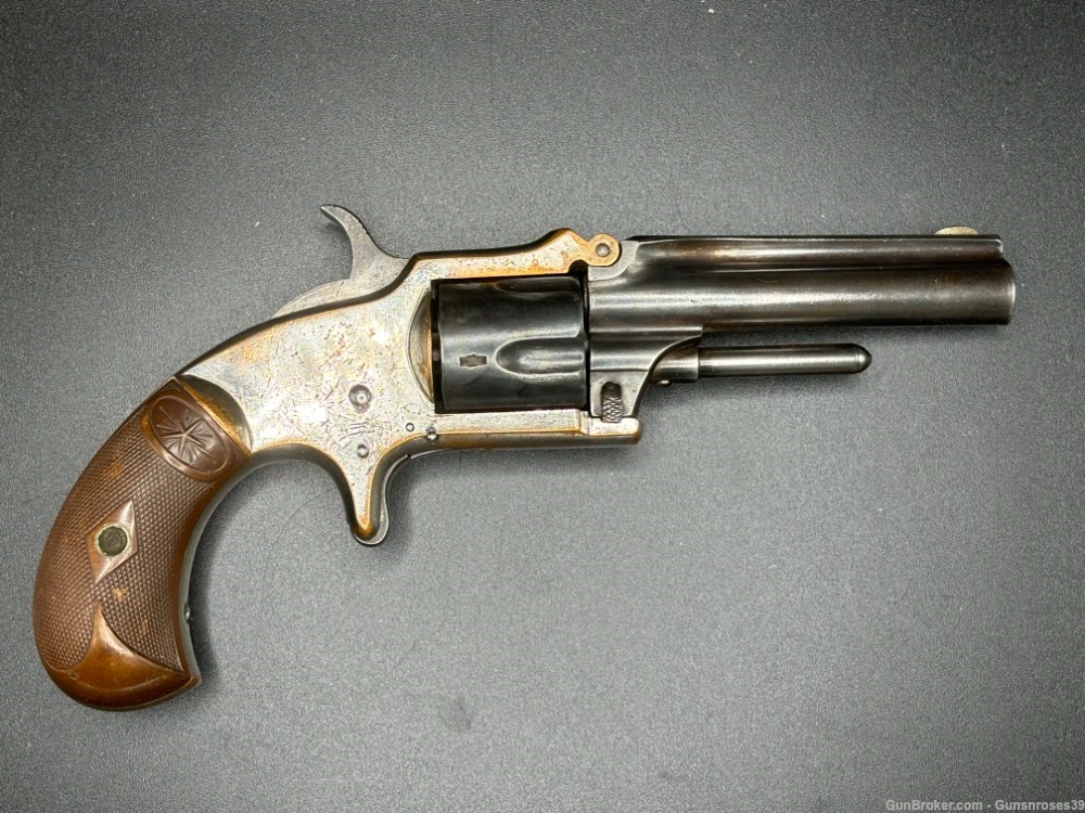 Antique rare J.M. Marlin Model XXX Standard 1872 pocket revolver .22RF -img-0