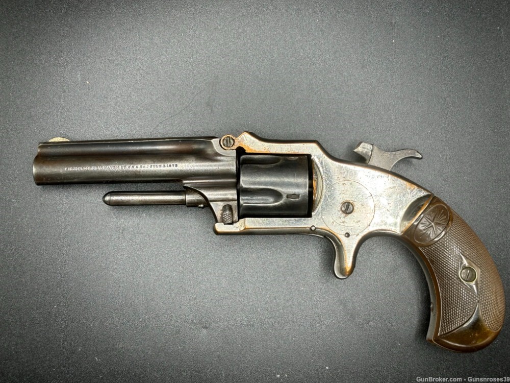 Antique rare J.M. Marlin Model XXX Standard 1872 pocket revolver .22RF -img-1