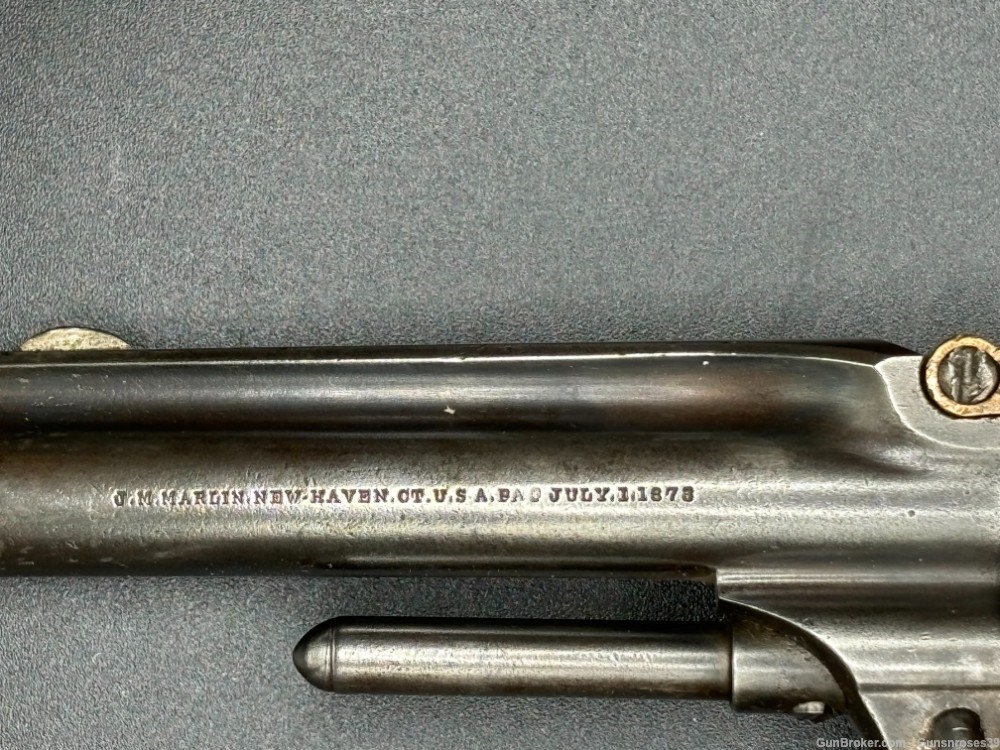 Antique rare J.M. Marlin Model XXX Standard 1872 pocket revolver .22RF -img-4