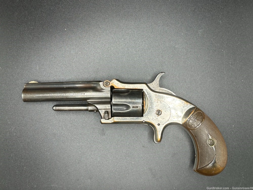 Antique rare J.M. Marlin Model XXX Standard 1872 pocket revolver .22RF -img-2