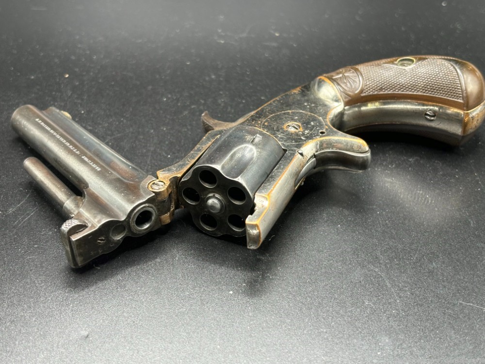 Antique rare J.M. Marlin Model XXX Standard 1872 pocket revolver .22RF -img-13
