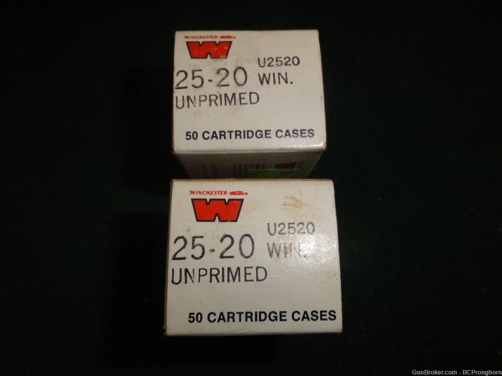 100 Rnds New, Unfired WW Brass for .25-20 Winchester Centerfire (WCF)-img-1